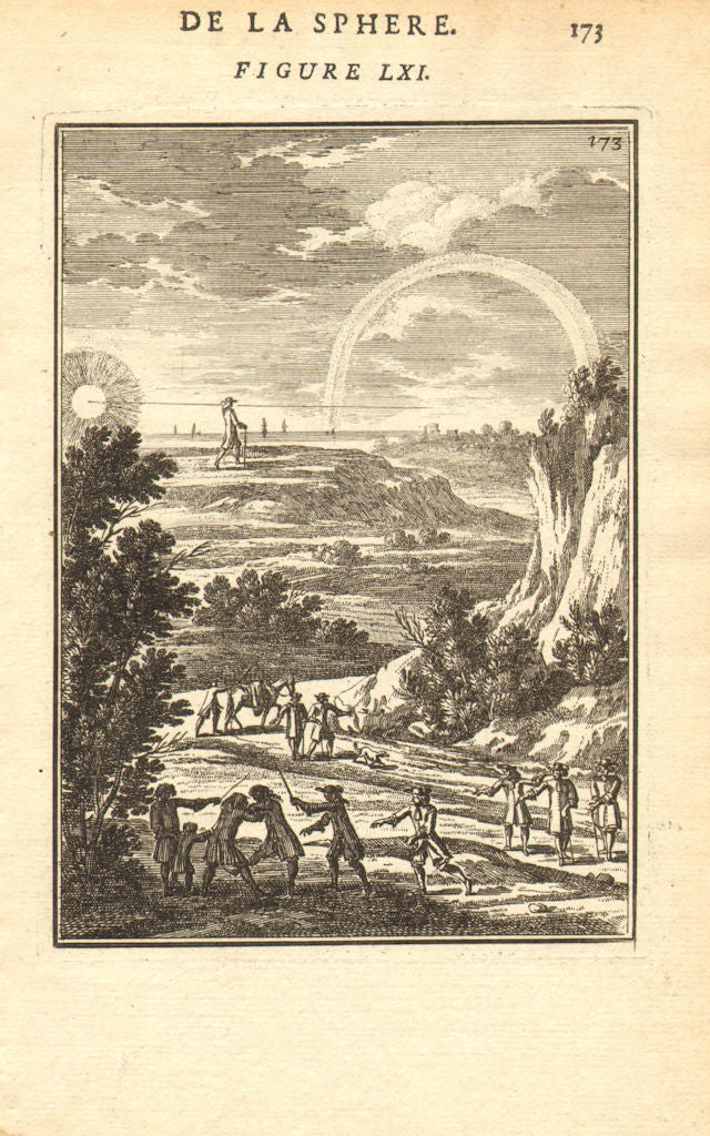 RAINBOW. 'l'Arc-en-Ciel'. 17th century duelling. MALLET 1683 old antique print